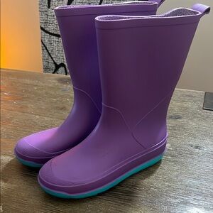 Purple Rain Boots with Teal Soles